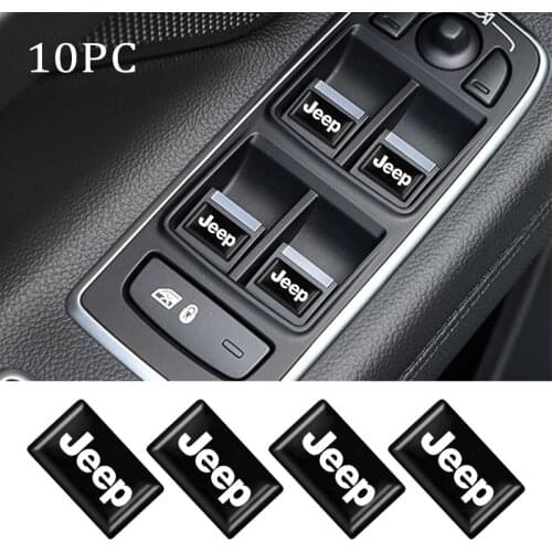 4/8/10 pcs Car Steering Wheel 3D Small Emblem Sticker for Jeep Grand Cherokee Wj Compass Patriot Renegade Wrangler Jk Car Gadget