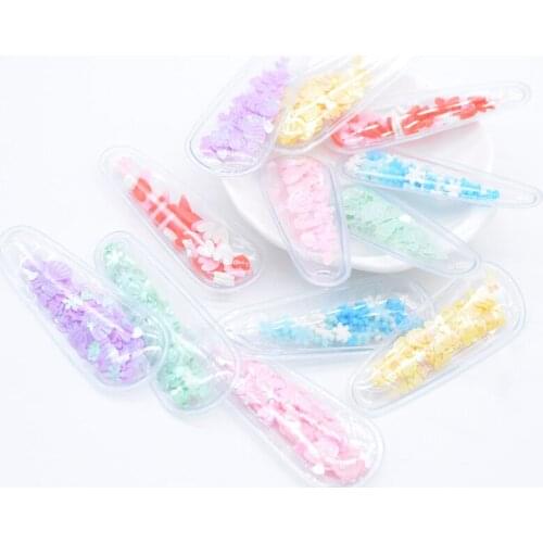 Wholesale 60Pcs 6CM Filling Shake Sequins Clay Applique Snap Clip Covers Accessories for DIY Headwear Hair BB Clips Decor P29