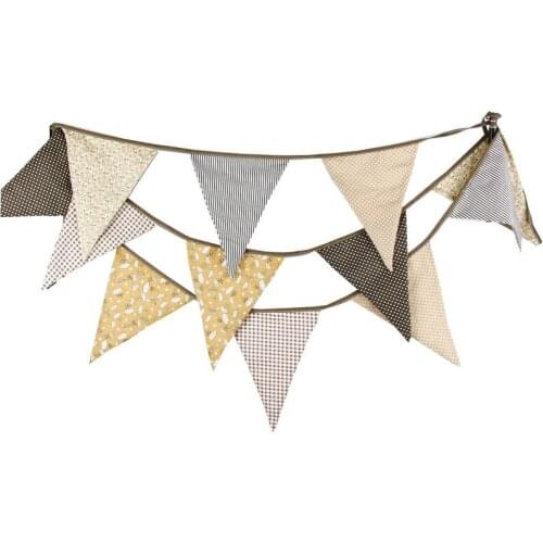 Large Size Brown Cotton Pennant Children Birthday Party Decoration Hanging Flags Party Supplies Happy Birthday Decoration