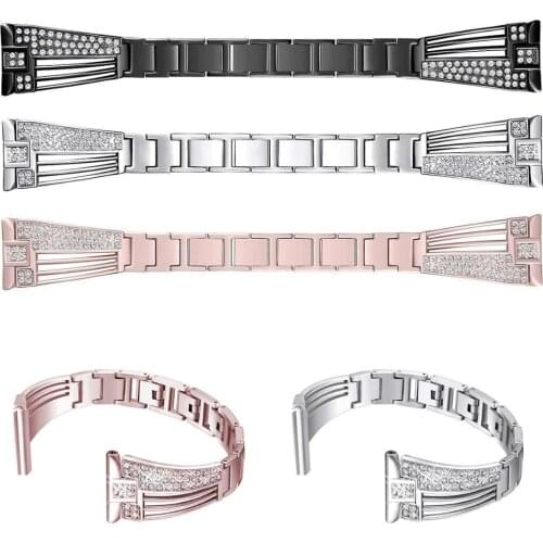 Rhinestone Stainless Steel Strap For Fitbit Versa Replacement Wrist Watch Band High Quality Wristbands For Fitbit Versa