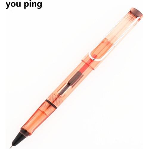 High quality 555 Transparent red Business office 4 types nib Fountain Pen student School Stationery Supplies ink pen