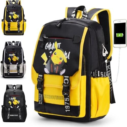 Pokemon Pikachu Schoolbag Cute Elementary School Junior High School Student Backpack Multifunctional Backpack Large Capacity