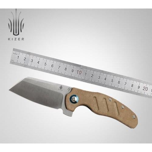 Kizer folding knife V5488C4 C01C(XL) 9.3 inch big knife with micarta handle for outdoor camping