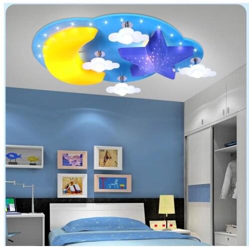 Modern Kids Bedroom Ceiling Lamp Moon Star Design E27 LED Creative Cartoon Decoration Children Ceiling Lighting 100% Guaranteed