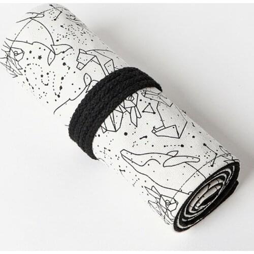Constellation 12/24/36/48/72 Hole Canvas Roll Pen Curtain Pencil Bag Case Makeup