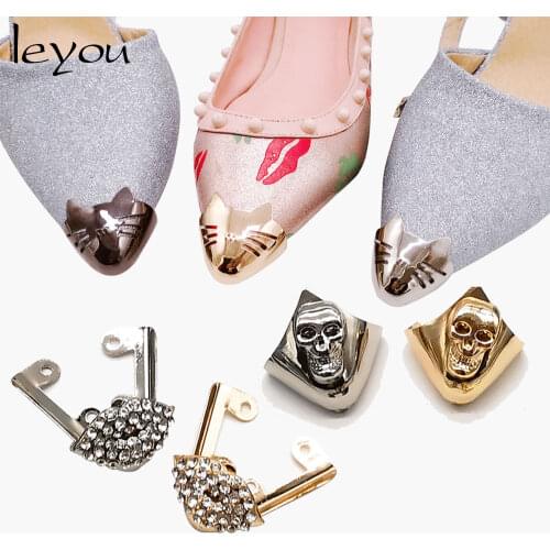Women Shoe Toe Decoration for Pointed Toe Shoes Protector Cover Metal Shoe Clips for Decoration Shoe Repair Heel Protector