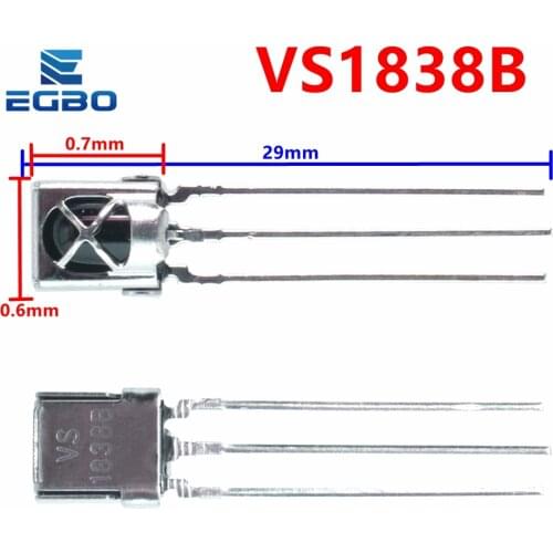 EGBO 10pcs Universal IR Infrared Receiver TL1838 VS1838B 1838 38Khz wholesale