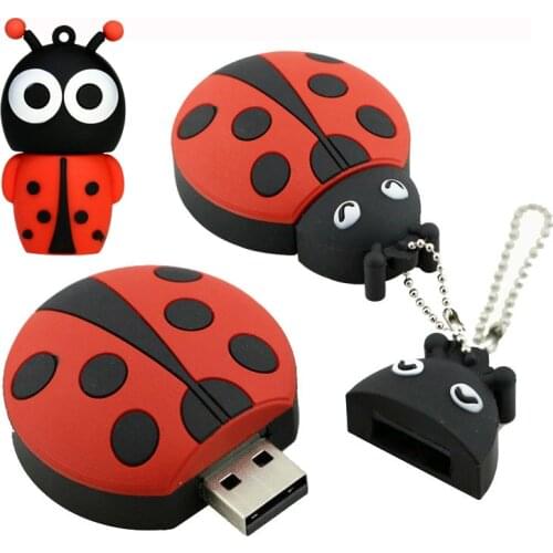 USB Flash Drive 8G Cute Animal Ladybug USB Pen Drive 32G Pendrive 16GB USB Memoria Stick Beetle Flash Memory Stick Drive Storage