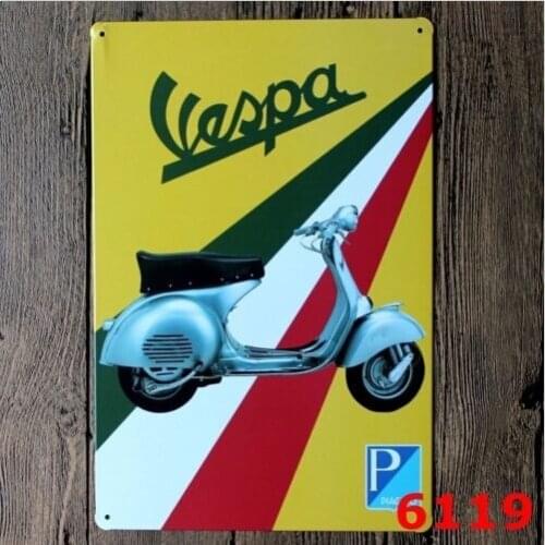 20x30CM Vintage Tin Sign Wall Decor Retro Metal Bar Poster,Motor Motorcycle Vespa