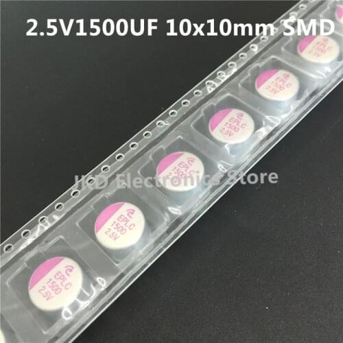 10pcs/Lot 1500uF 2.5V 10x10mm EPLC 2.5V1500uF SMD Solid capacitor Good Quality SMD