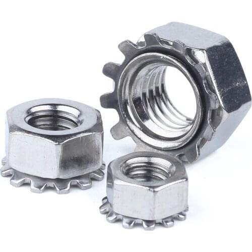 10Pcs M4 M5 M6 M8 304/201 Stainless Steel A2 Keps Nut Multi Tooth K-type Gear Toothed Lock Nuts K Nuts
