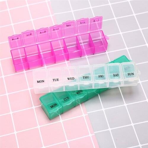 15x3x2.5cm 1Pc 7 Days Weekly Tablet Pill Medicine Box Holder Storage Organizer Container Case Pill Box Splitters HOT