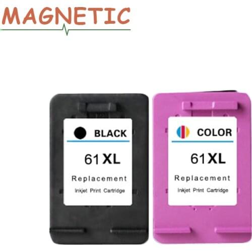 2pcs 61 Magnetic Compatible Ink Cartridge for HP61 for Deskjet 1000 1050 1055 2000 2050 2512 3000 J110a J210a J310a Printer