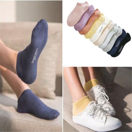 3 Pairs Womens Summer Cotton Invisible Short Socks Thin Candy Solid Color Fashion Boat Socks Breathable Casual Cute Ankle Socks