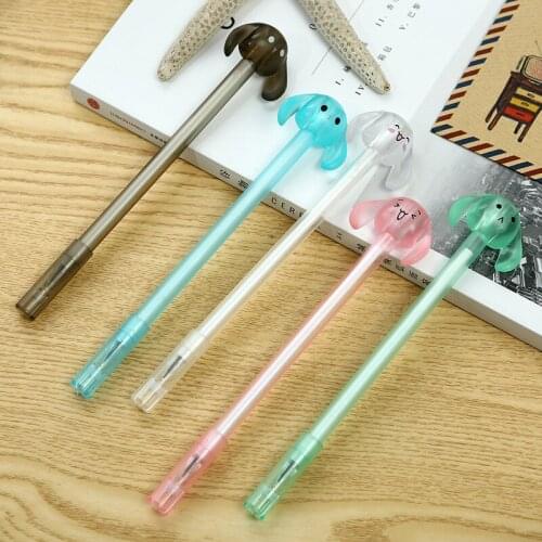 36 pcs/lot Creative Crystal Rabbit Gel Pen Cute 0.5 mm black Ink Signature Pens Promotional Gift Office School Supplies
