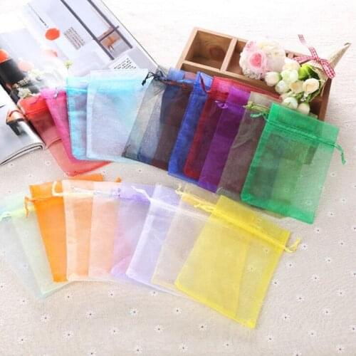 50Pcs/set 11x16cm Organza Bags Jewelry Packaging Bags Drawable Bags Wedding Party Decoration Gift Pouches19 Colors 6Z-SH315