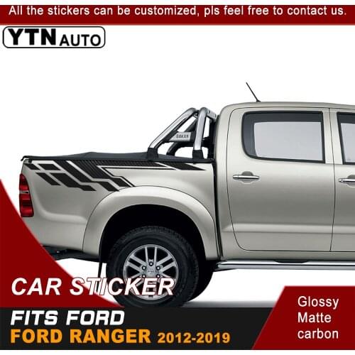 Car Decals For Ford Ranger T6 T7 T8 2012-2020 Car Accessories 2 Pcs Tail Door Racing Styling Gradient Graphic Vinyl Car Sticker