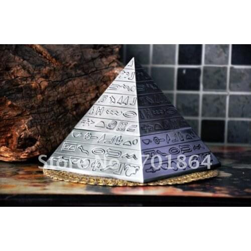 Free Shipping - New Arrival! Fashion Gift Zinc-alloy Metal Ashtray Pyramid Shaped Home