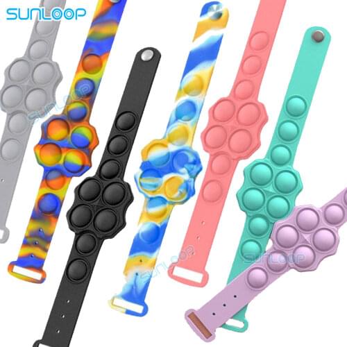 Simpl Dimmer Hand Antistress Pop Bubble Bracelet Poppit Adult Wristband Stress Relief Hand Fidget Toys Dimple Kids Wrist Strap