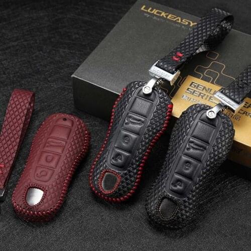 Leather Remote Car Key Case Cover For Porsche Cayenne Panamera Key Cover Key Bag Wallet Holder