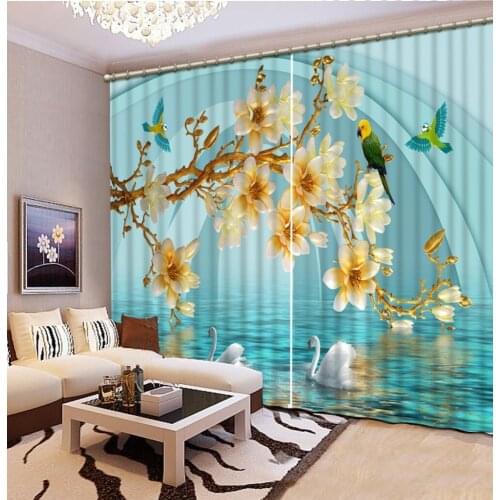 Magnolia flower curtains