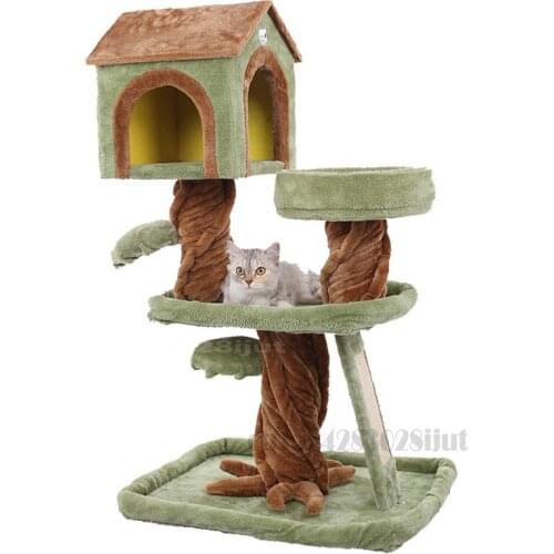 Tree House Cat Climbing Frame Cat Nest Luxury Large Wooden Cat Nest Cats Tree Integrated Pet Nest Pet Supplies
