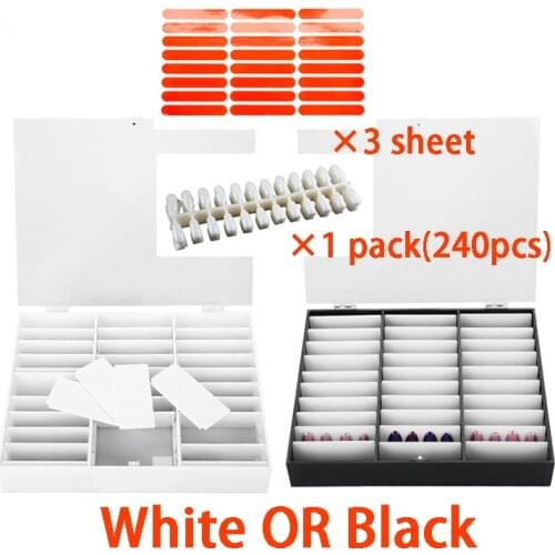 1 Set Nail Gel Color Display Box Black White Acrylic Nail Tips Color Display Dustproof Storage Case False Nail Tips Container