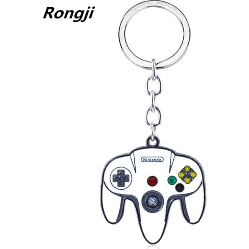 Game Console Handle Keychain crystal Hip-hop Jewelry accessories Figure Keyring Key Chain Men Boy Gift