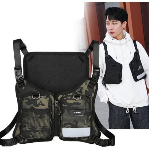 Camouflage Tactical Pack Unisex Tactical Chest Rig Bag Nylon Vest Bags Street Cycling Waist Pack Multi-Function Men Chest Pouch