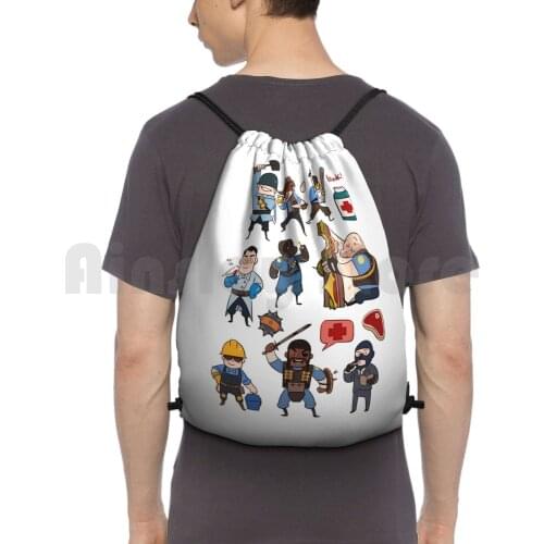 Team Fortress 2 / Sd All Class Backpack Drawstring Bags Gym Bag Waterproof Tf2 Team Fortress 2 Team Fortrss 2 Tf2 Cute