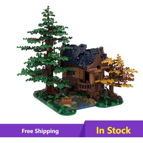 MOC Rural Villa Forest Building Building Blocks Set Family Cottage Model Architecture Series Hut Bricks Toy For Children Gift