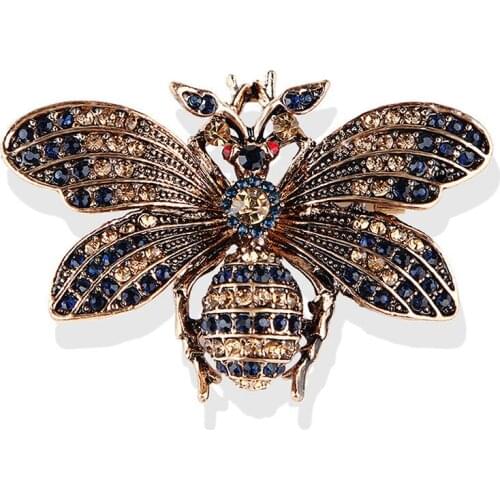 Little Bee Insect Brooch Pin Rhinestone Crystal Brooch Pins Jewelry Gift Chic