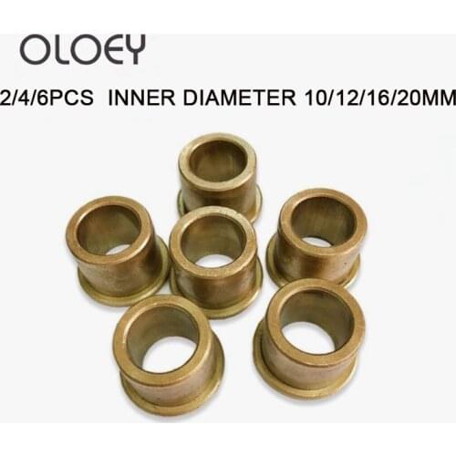 Copper Bushing 10/12/16/20mm Flanging Self-Lubricating Bearing Powder Metallurgy Oil Copper Bushing Sleeve with Stepped Flange