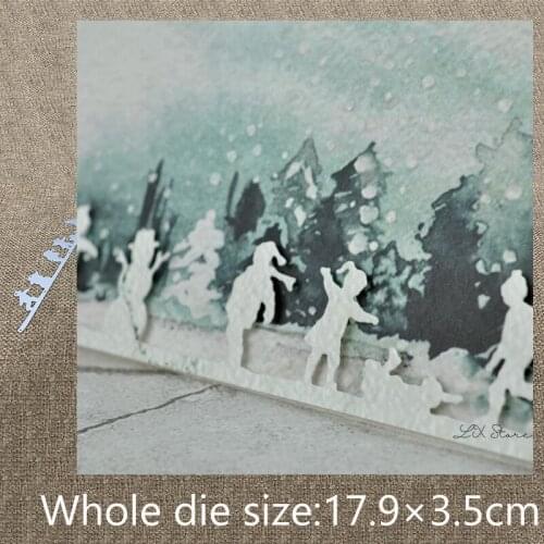 XLDesign Craft Metal Cutting Die cut dies kids playing in snow decoration scrapbook Album Paper Card Craft Embossing die cuts