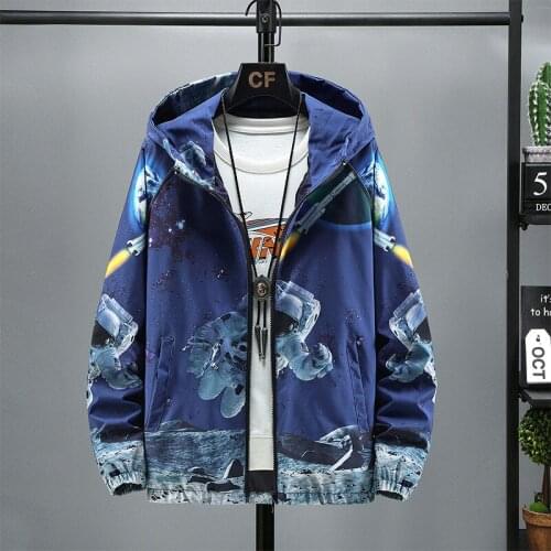 2021 Hip Hop Autumn Jackets Men Windbreaker Patchwork Loose Casual Jacket Couple Thin Jacket Loose Large Size Zipper Hooded Coat
