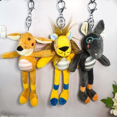 Cool New cute 20cmcartoon Creative personality Dangling animal series plush pendant lion elephant mouse keychain christmase gift