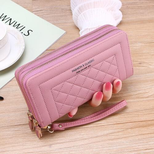 New Fashion Women Wallets Brand Letter Long Tri-fold Wallet Purse Fresh Leather Female Clutch Card Holder Cartera Mujer