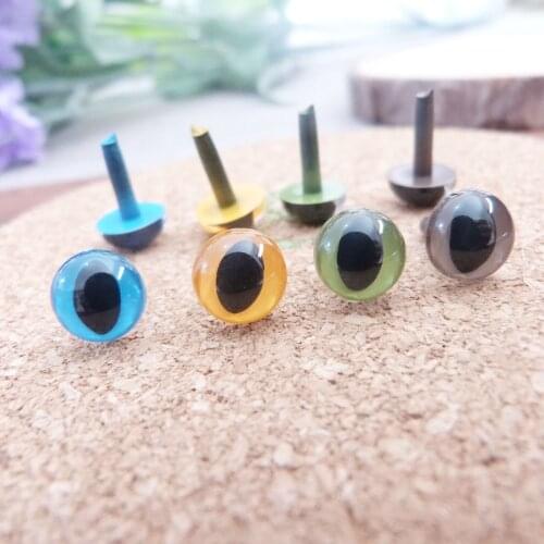 40pcs/lot-mixed color smooth stem plastic toy cat eyes without washer 7.5mm/9mm/10.5mm/12mm/15mm/18mm handcraft paint