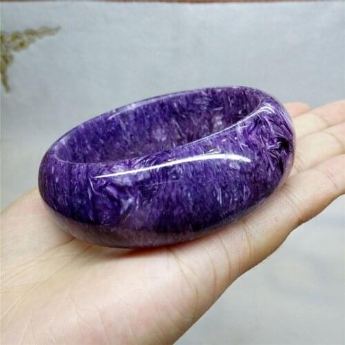 Genuine Natural Purple Charoite Crystal Woman Lady Charm Bangle AAAA Inner Diameter 60mm