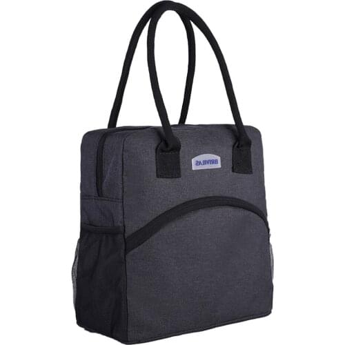 Portable Bento Bag Heat Preservation Cold Preservation Bag Lunch Bag (Black)