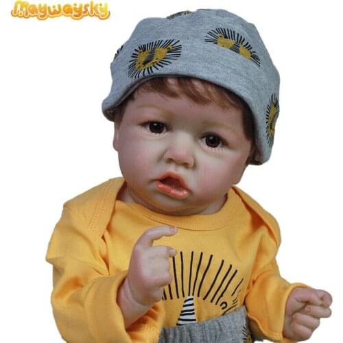 Maywaysky 20 Inch Realistic Alive Real Baby Boy Doll Vinyl Reborn Bebe With Cloth For Kid
