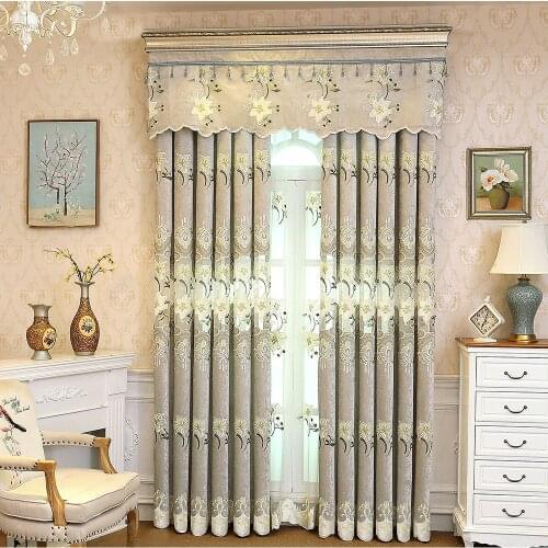 Modern Curtains for Living Dining Room Bedroom Chenille Fabric Embossed Curtains Tulle Curtains Finished Product Customization