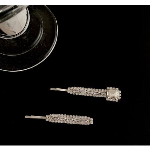 TIMEONLY Simple Bling Bling Rhinestones Clip Hairpin for Women Girls Cute Barrettes Temperament Charms Wedding Gifts Jewellery