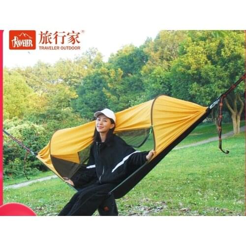 Traveler Hammock Outdoor Quickly Open Double Sun-Proof Mosquito-Proof Seconds Open Ground Camping Tent Lightweight Indoor Swing