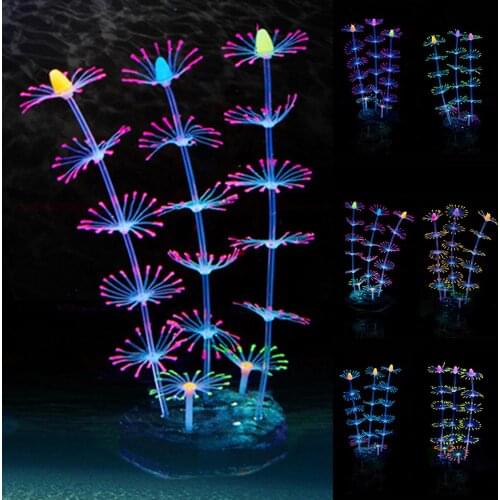Fish Tank Decorations Luminous Silicone Corals Simulation Plants Landscape Water Plant Aquarium Plants Aquarium Accessories