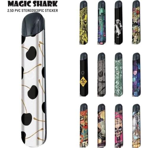 Magic Shark No Fade Dollar Skull Toroto Cherry Vape Kit Pod Sticker Case Cover for Relx Alpha A Wraps Film for Relx Alpha