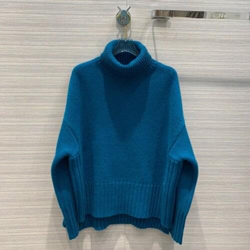 Quality End 11.17 High Casual Comfortable Fashion Cashmere Pullover Women Vintage Loose Luxury Turtleneck Sweater Knitwear