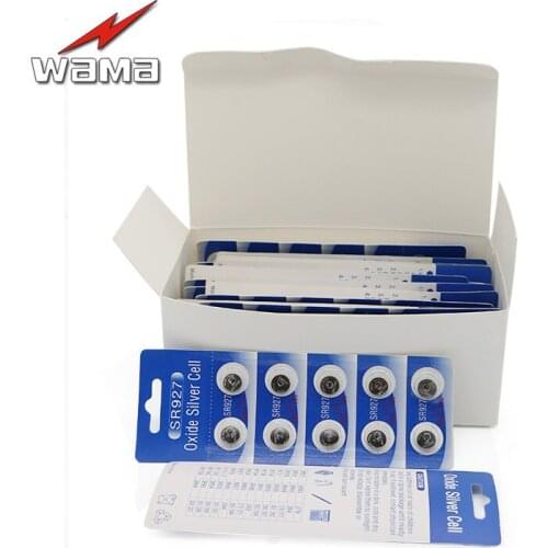Wama 100pcs/10packs SR927 Button Batteries 1.55V Silver Oxide Batteries For Watches