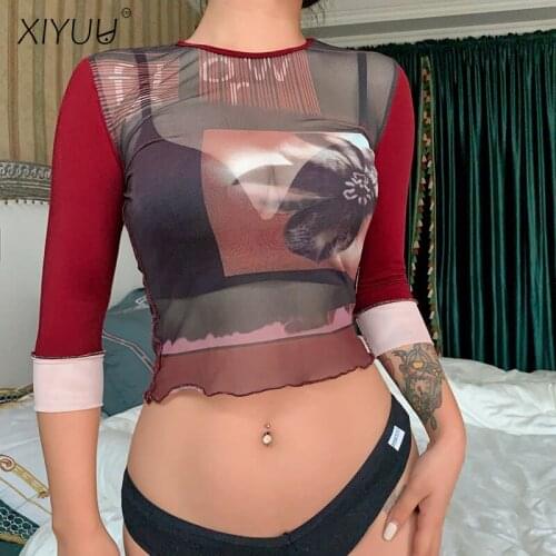 Женские базовые футболки XIYUU China At AliExpress