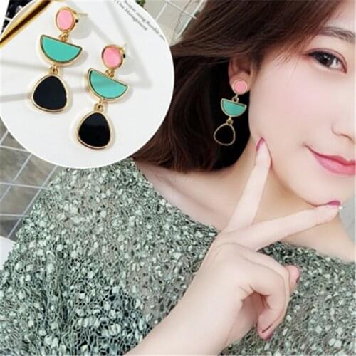 XIAONIANSHI Brands 3 Color Acrylic Drop Earrings Fashion Jewelry Gold Geometric Tassel Long Earring For Woman boucle d'oreille
